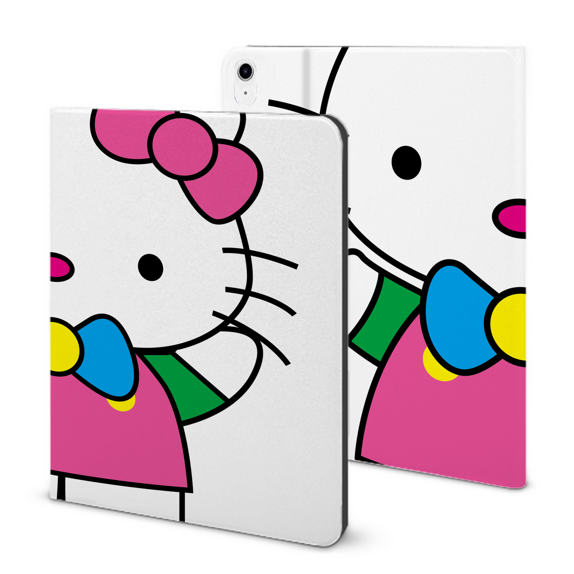 （画像用） Hello Kitty ハローキティ IPad ケース ブック型 PUレザー TPU 耐衝撃 軽量 薄型 ペン収納なし 全面保護 IPad 各モデル対応